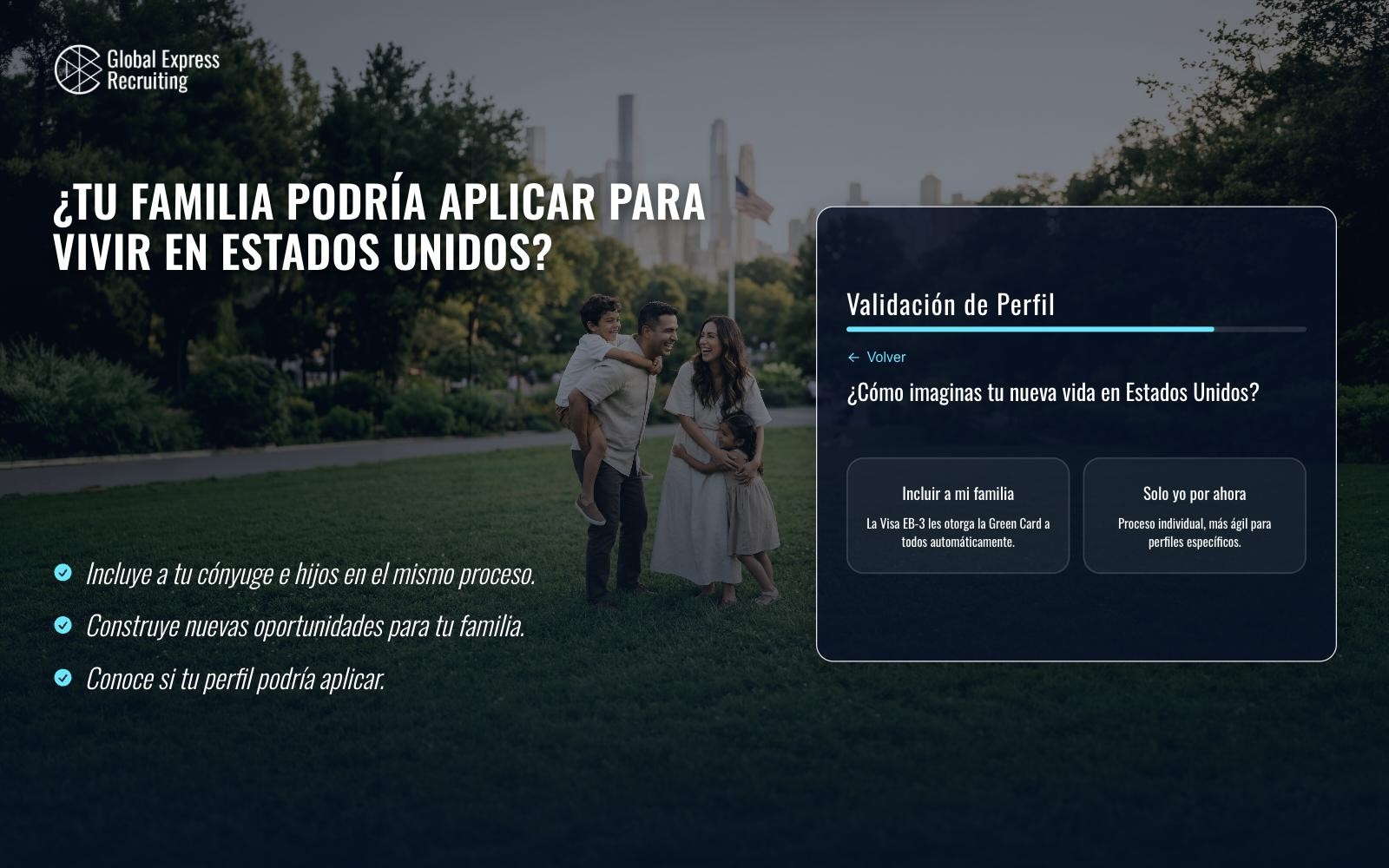 Paso interactivo del Quiz de Validación de Perfil Migratorio