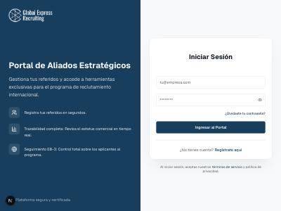 Acceso seguro al Portal de Aliados Estratégicos GER