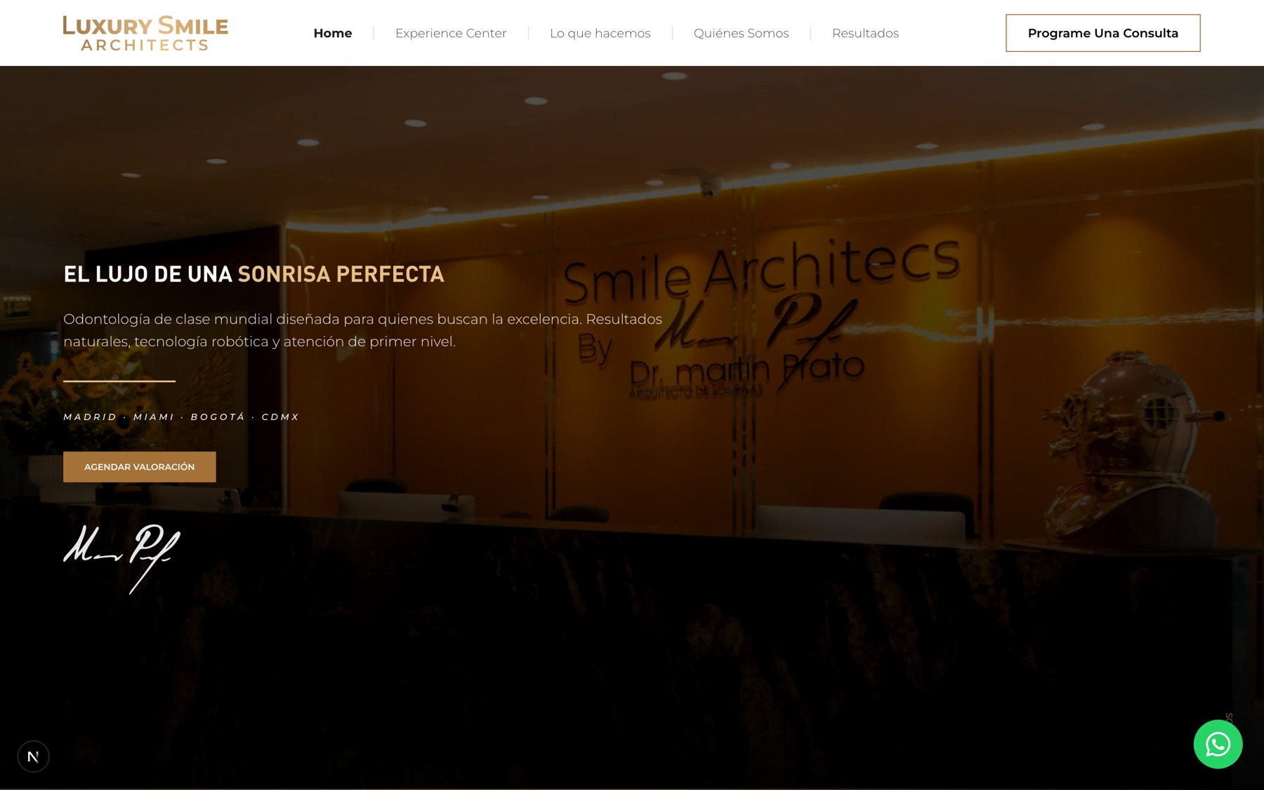 Página de inicio de Luxury Smile Architects