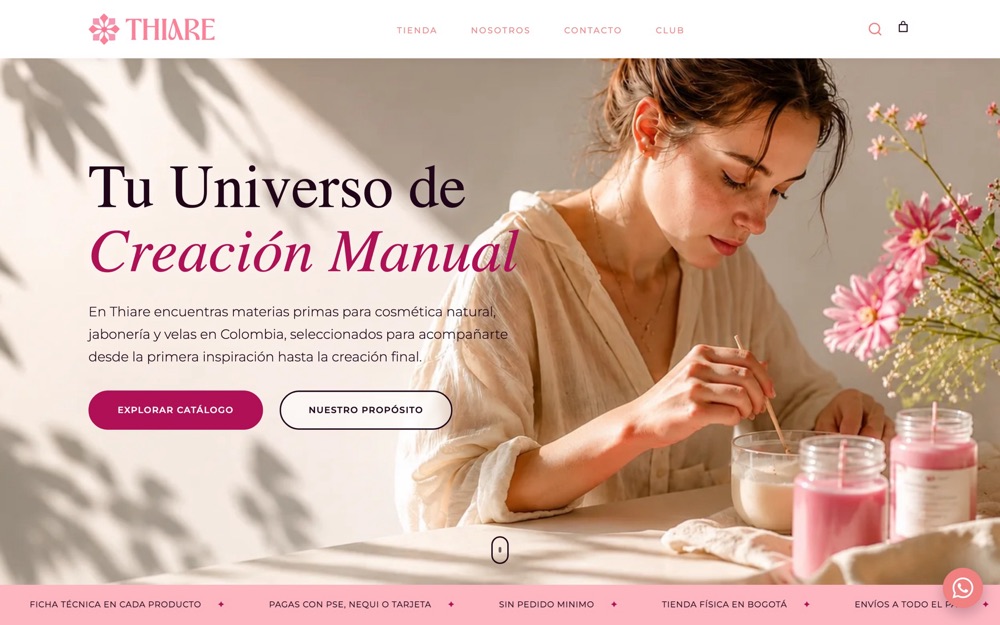 Página de inicio de thiare.com.co